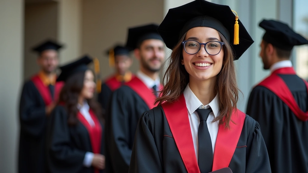 Diverse psychology doctorate graduate in professional attire at university commencement ceremony, celebrating academic achiev