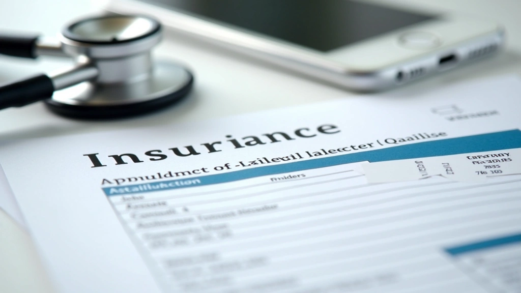 Close-up of insurance card and medical documents next to smartphone showing appointment confirmation, organized workspace