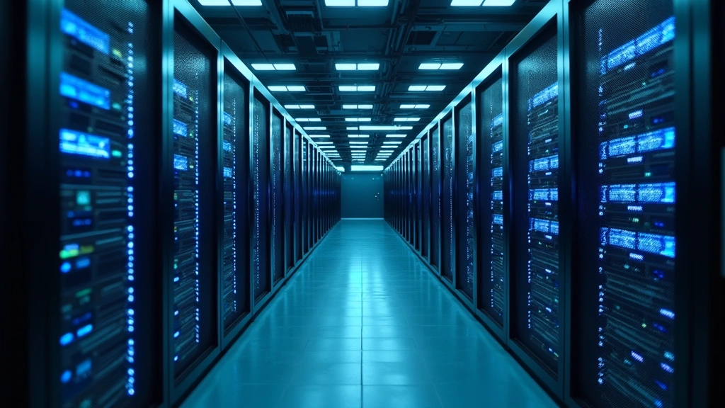 Secure data center server room with encrypted storage systems protecting electronic health records and telehealth documentati