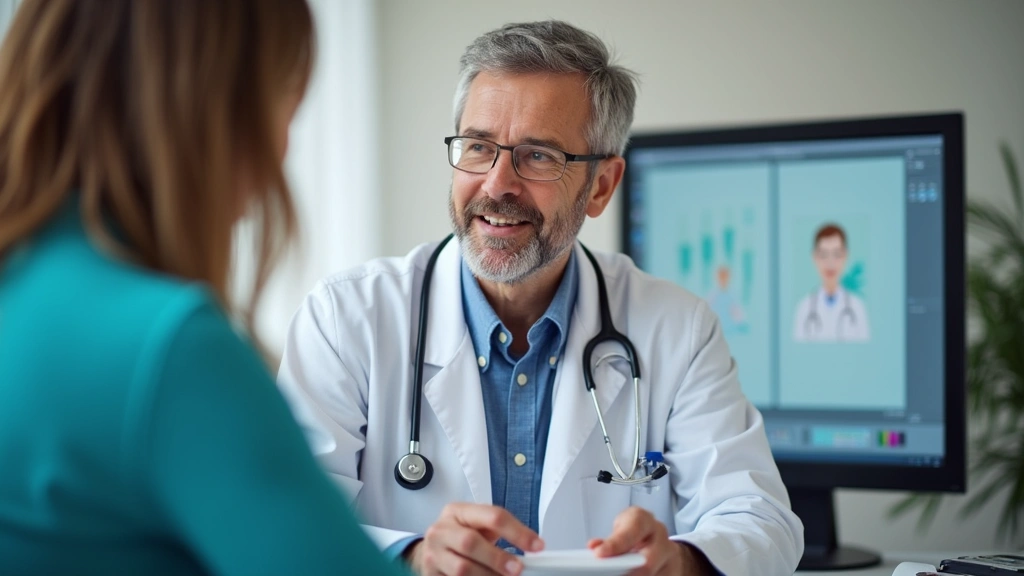 Board-certified allergist reviewing allergy test results and treatment options during virtual telehealth appointment, medical