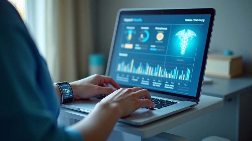 Patient receiving remote monitoring with wearable devices connected to digital health dashboard, home environment, clinical m