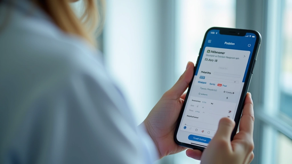 Close-up of smartphone displaying medical test results and appointment calendar on healthcare app, hands holding device, medi
