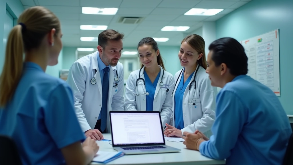 Healthcare provider office with medical staff reviewing patient records and discussing data security protocols following a ma