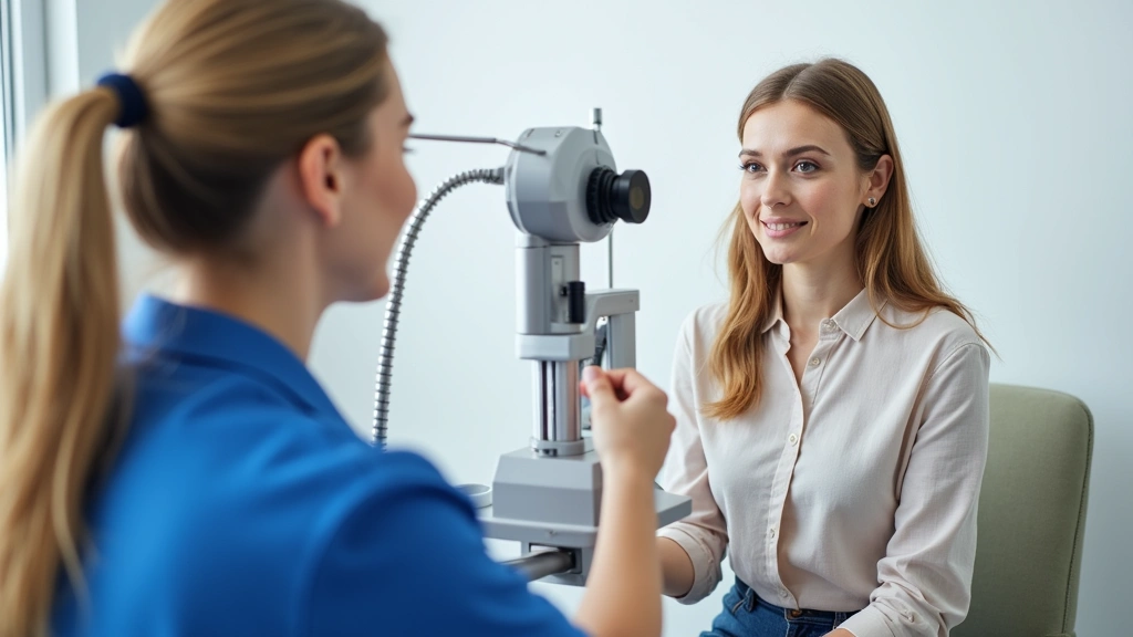 Female patient receiving cervical cancer screening at modern coastal womens health clinic, professional nurse, medical examin