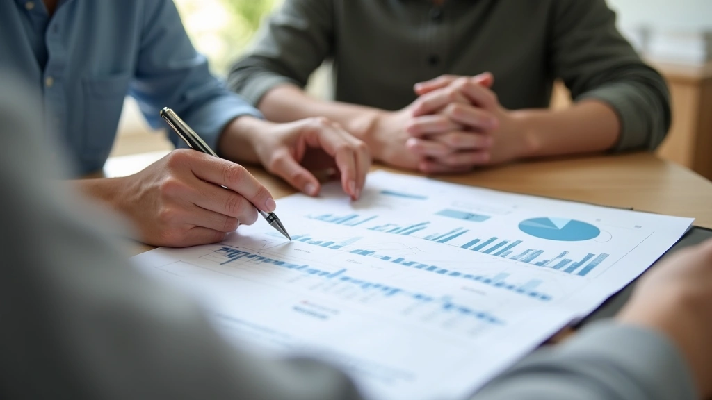 Close-up of patient and therapist reviewing therapy notes and progress charts during CBT session, focused on collaborative tr