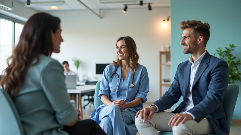 Diverse group of mental health professionals in clinical setting - psychologist, counselor, and psychiatrist in modern health