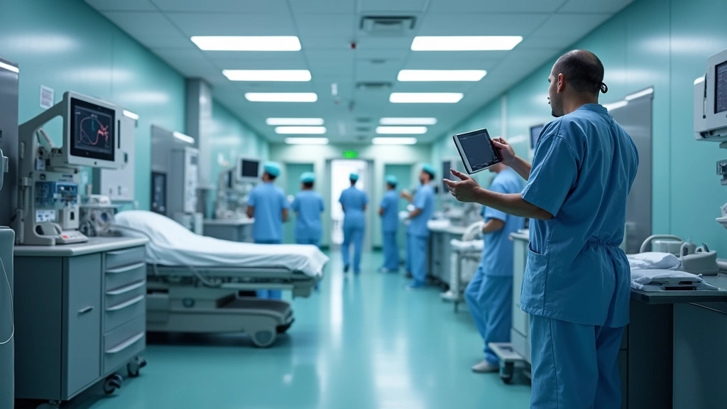 Hospital cardiology department with advanced cardiac monitoring equipment and medical professionals, state-of-the-art medical