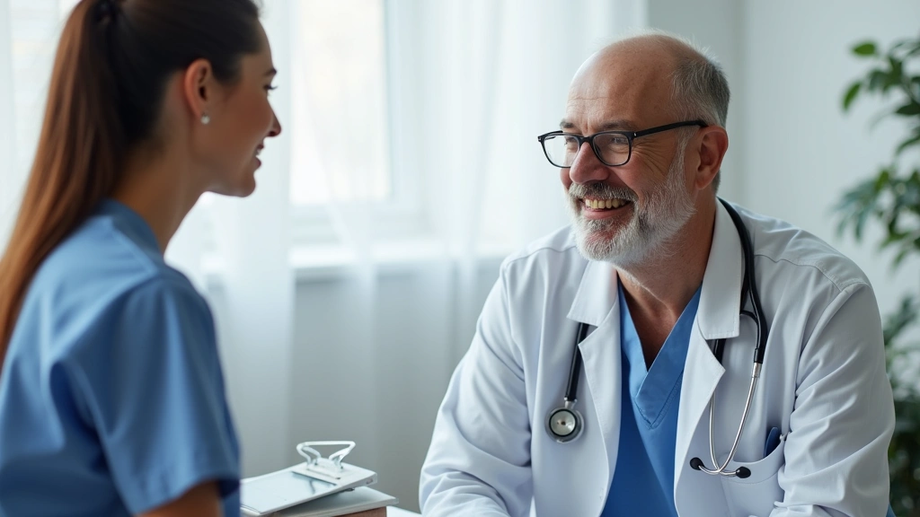 Healthcare provider and patient of different ethnicities having respectful consultation in clinic exam room, culturally compe