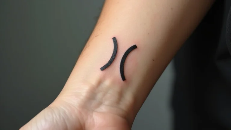 Close-up of a minimalist semicolon tattoo on inner wrist, professional photography with natural lighting, clean skin, artistic focus on symbol details