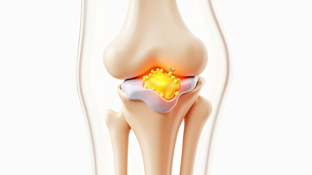 Transparent anatomical illustration of joint cartilage structure with glucosamine and chondroitin molecules, medical accuracy
