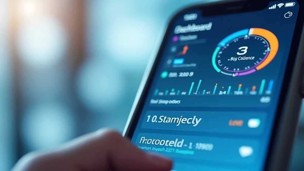 Digital dashboard showing sleep statistics and edit options on mobile phone screen, professional medical technology environme