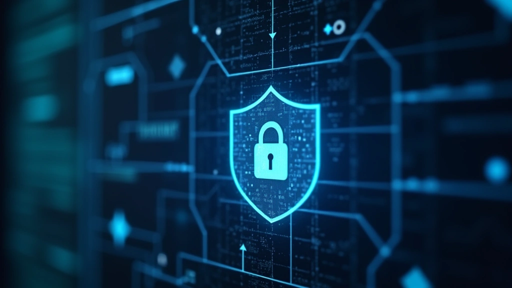 Close-up of secure HIPAA-compliant healthcare data encryption on computer screen, digital security padlock icon, medical priv