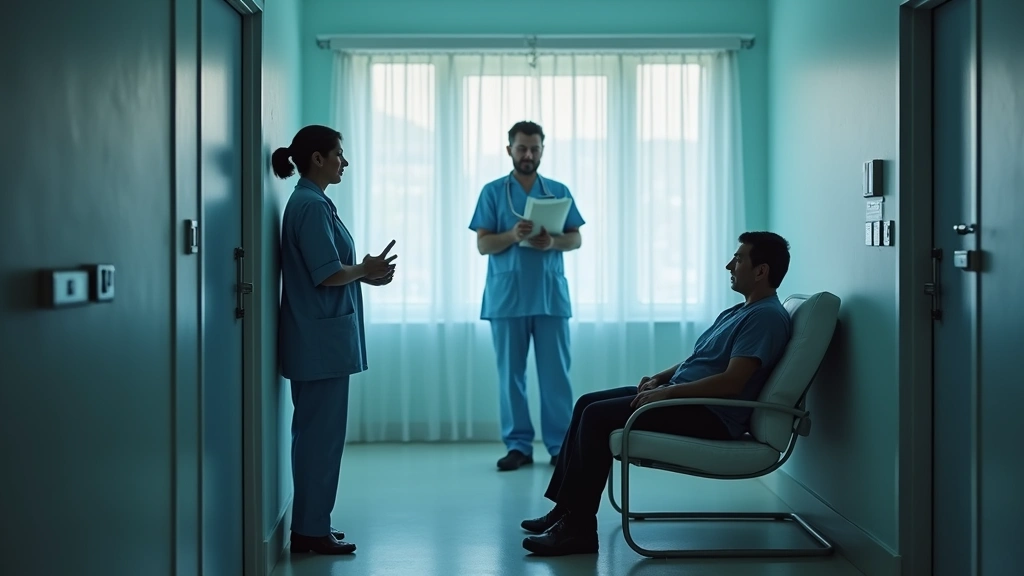 Emergency psychiatric crisis intervention room with trained mental health professionals providing immediate support to patien