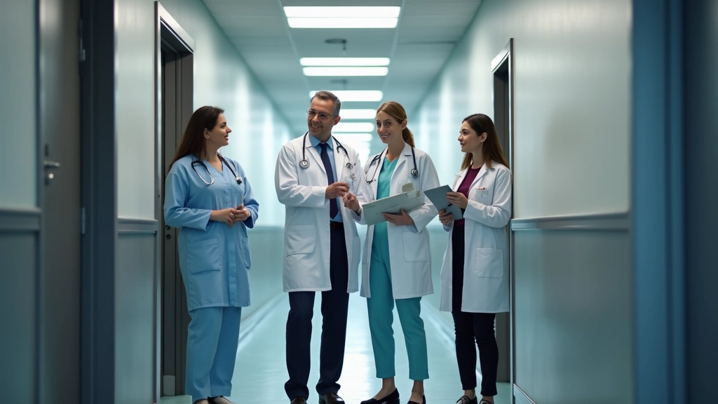 Diverse group of mental health professionals including psychiatrist, psychologist, and counselor in modern mental health clin