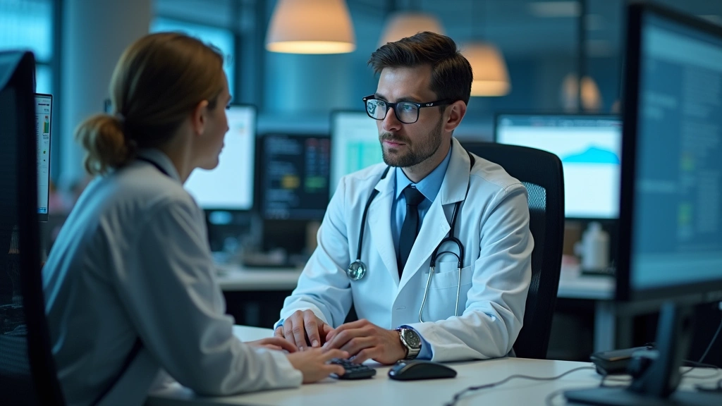 Public health professionals conducting disease surveillance and outbreak response, epidemiologists reviewing data on computer