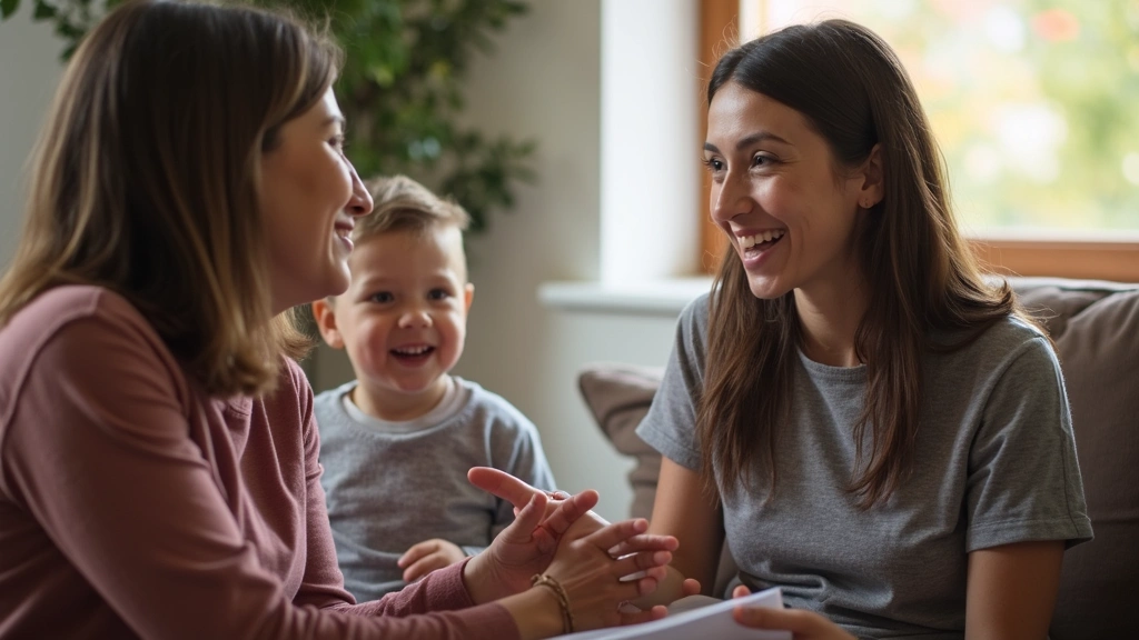 Community health worker meeting with family in home setting for wellness check and health education session