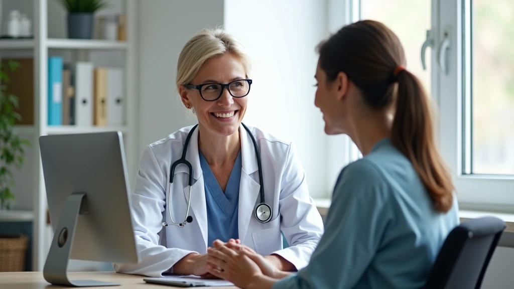 Healthcare provider speaking with patient during telehealth virtual appointment, patient at home on computer, provider in cli